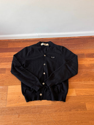 Comme des Garcons PLAY Black Cardigan (Size S)