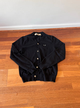 Comme des Garcons PLAY Black Cardigan (Size S)