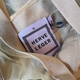 Herve Leger Beige Bandage Mini Dress (Size M)