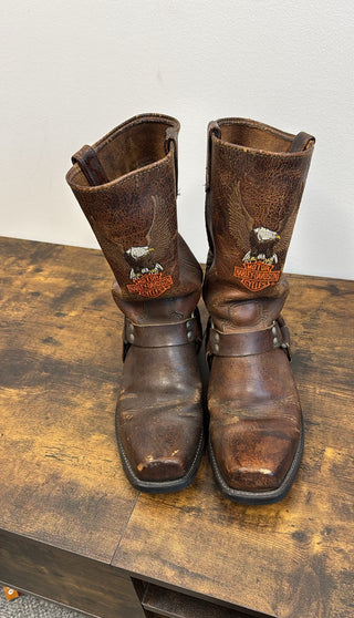 Harley-Davidson Brown Leather Harness Boots (Size AU 10.5)