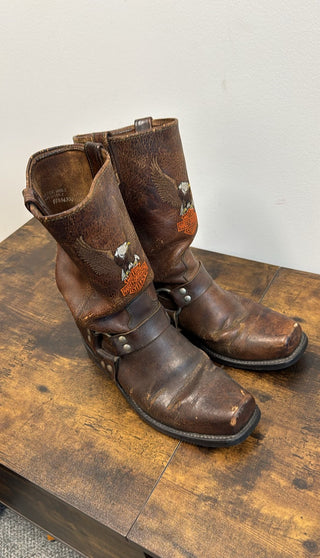 Harley-Davidson Brown Leather Harness Boots (Size AU 10.5)