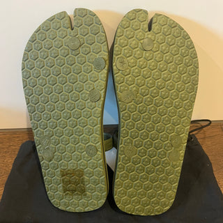 Neil Barrett Fatigue Green Abstract Chevron Flip Flops (Size EU 36)