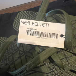Neil Barrett Fatigue Green Abstract Chevron Flip Flops (Size EU 36)