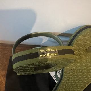 Neil Barrett Fatigue Green Abstract Chevron Flip Flops (Size EU 36)