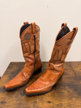 Dsquared2 Tan Leather Cowboy Boots (Size EU 41)