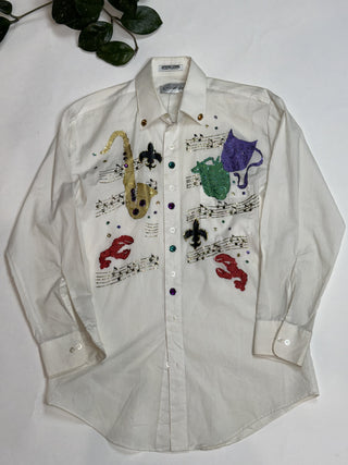 Chaplin Mardi Gras Embellished Shirt