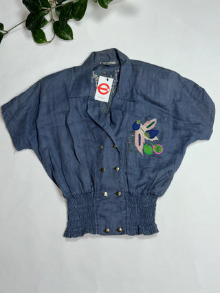 Girogio Embroidered Cinched Blouse