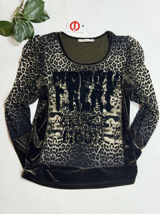 Leopard Print Velvet Top