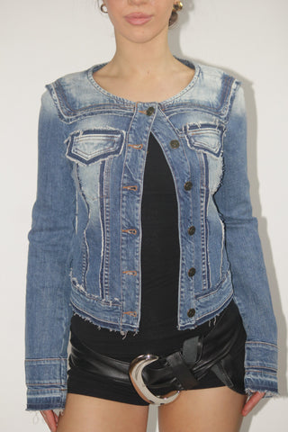 See by Chloé Distressed Cropped Denim Jacket