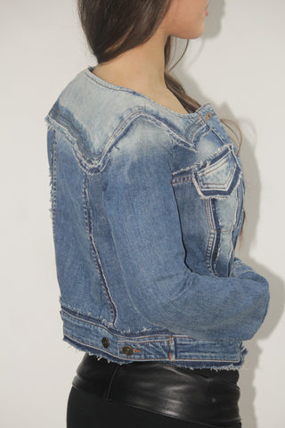 See by Chloé Distressed Cropped Denim Jacket