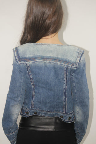 See by Chloé Distressed Cropped Denim Jacket