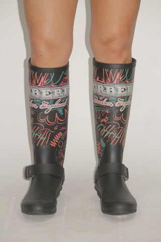 Burberry London England Graffiti Rain Boots