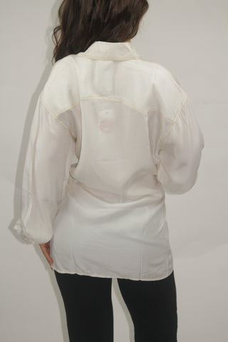 Gavamillo Off-White Silk Button-Up Shirt