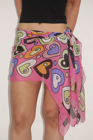 Moschino Multicolour Heart-Print Scarf