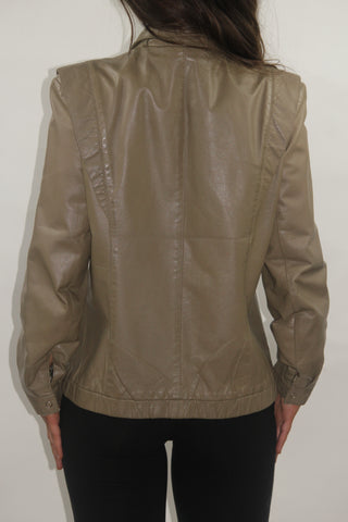 Removable Collar Leather Jacket
